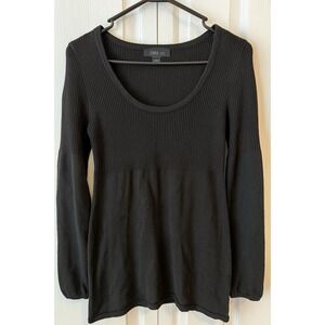 Zara 960 Black Long Sleeve Knit‎ Sweater Tunic Top Scoop Neck